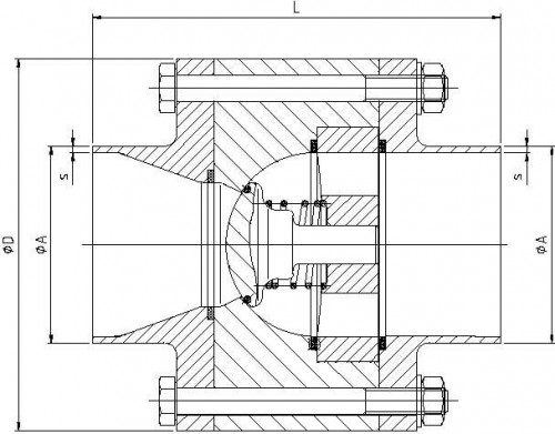 Figure: Cross section of the Clean Service valve